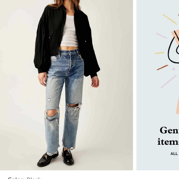 BLACK FREE PEOPLE JACKET BALOON SLEEVE TOP ✨ - Picture 5 of 8